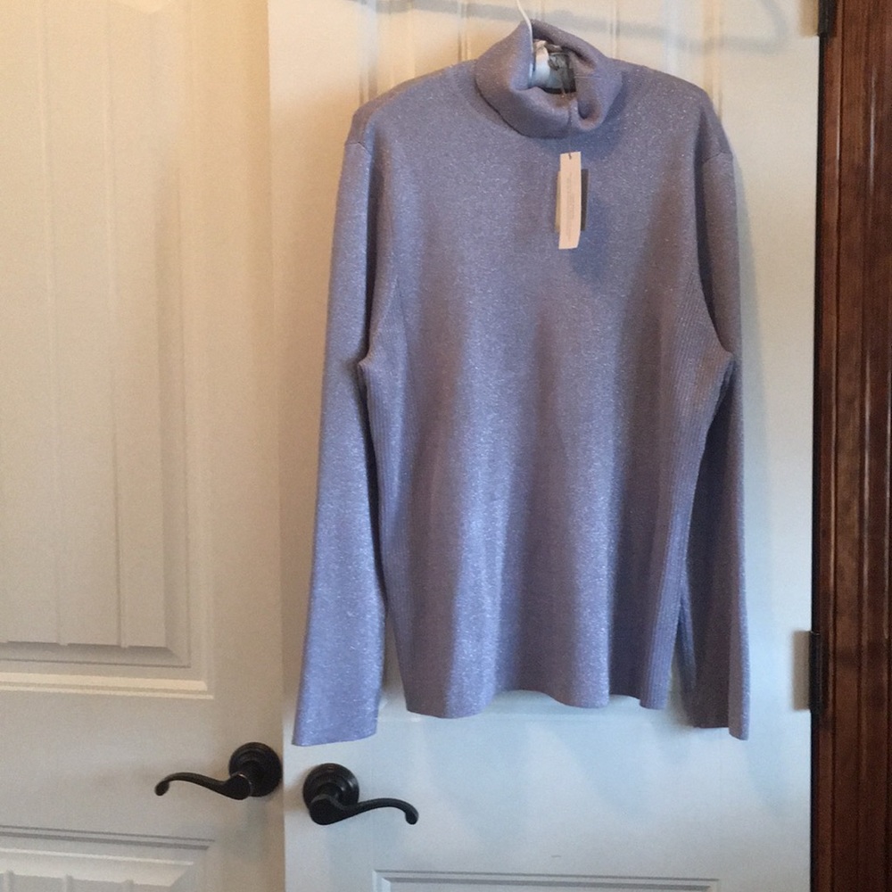 Lavender NWT metallic turtleneck Chico’s 3/XL/16.